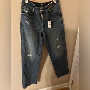 Express medium dark straight jeans
